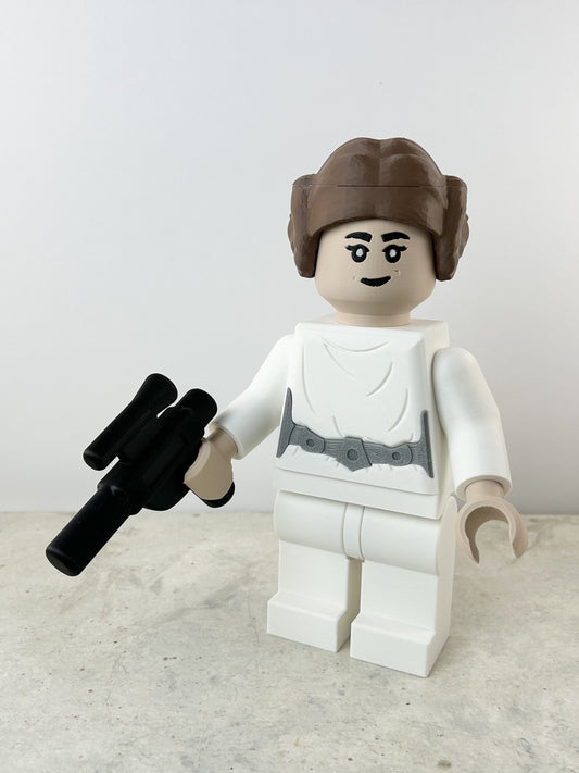 Brick Princess Leia 3D Print – Star Wars Collectible Figure